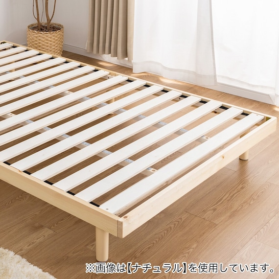 セミシングル幅80cm 脚付きすのこベッドとマットレスセット (SRN2 ホワイト / RRS ポケットコイル) 12枚目画像