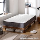 セミシングル幅90cm マットレス付き脚付きすのこベッド (SRN2 ブラウン / SLT01) 1枚目画像