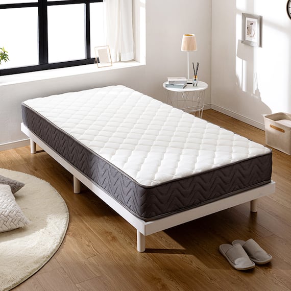 シングル マットレス付き脚付きすのこベッド (SRN2 ホワイト / SLT01) 1枚目画像