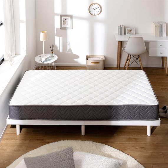 シングル マットレス付き脚付きすのこベッド (SRN2 ホワイト / SLT01) 2枚目画像