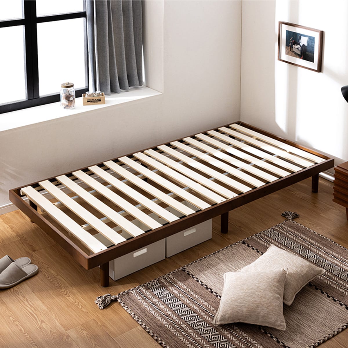 ニトリ　シングル 脚付きすのこベッド (SRN2 BR) シングル 脚付きすのこベッド (SRN2 BR) | ニトリネット【公式】 家具