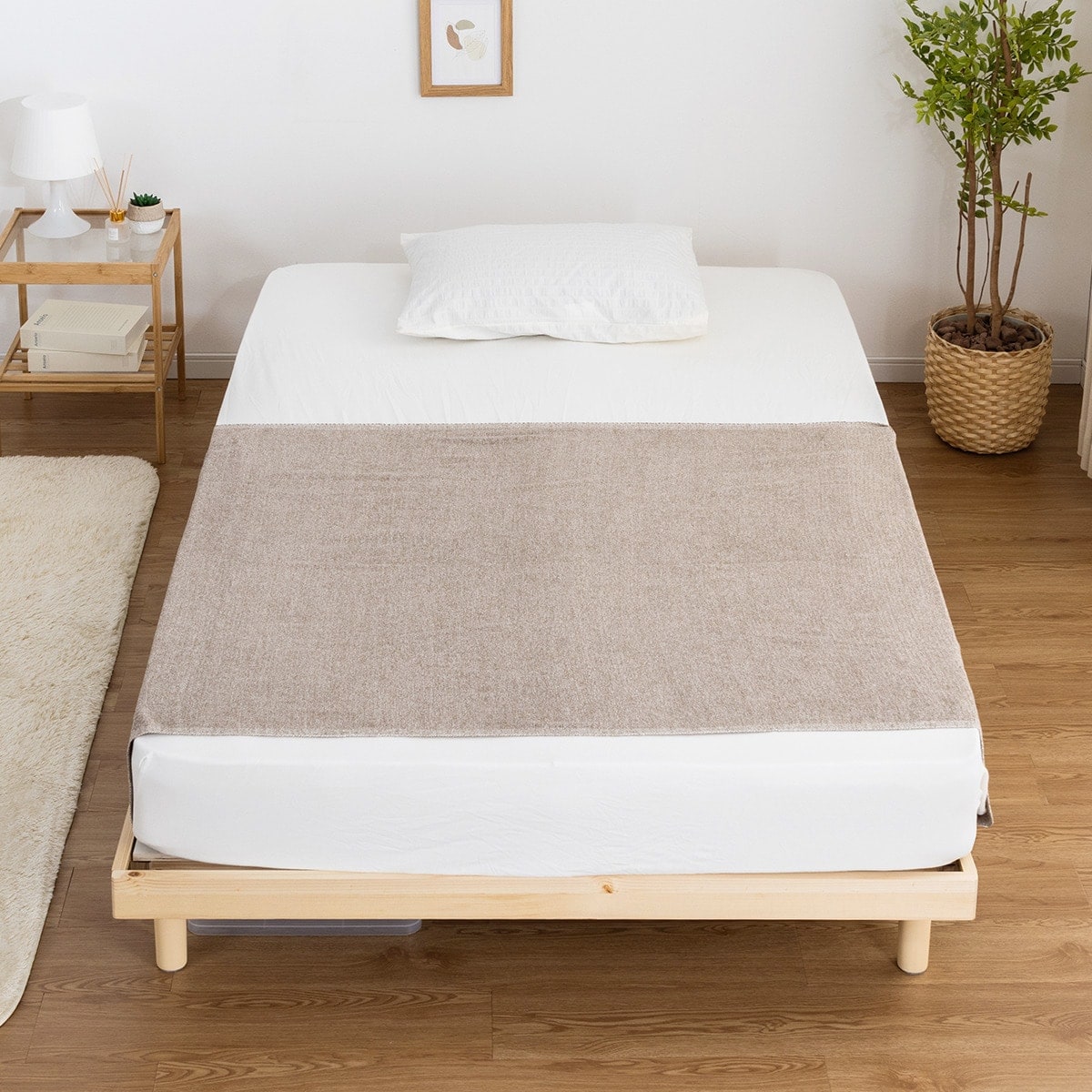セミダブル 脚付きすのこベッドとマットレスセット (SRN2 ナチュラル
