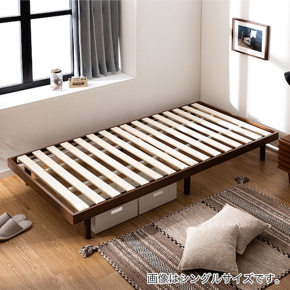セミダブル 脚付きすのこベッド (SRN2 BR) 3枚目画像
