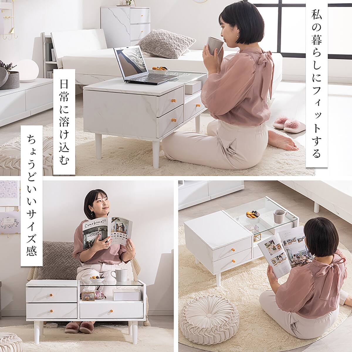 ホワイトマーブル調ドレッサーデスクのみ 訳あり品 J204-100-04 ホワイトマーブル調ドレッサーデスクのみ 訳あり品 J204-100-04 【公式