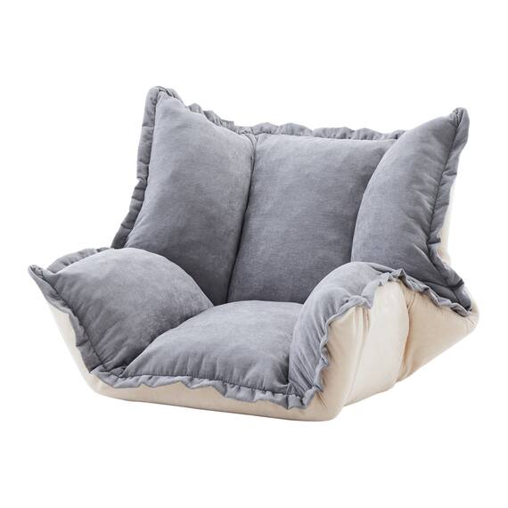 フリル座椅子(ムール 1P ライトグレー) 1枚目画像