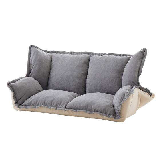 フリル座椅子(ムール 2P ライトグレー) 1枚目画像