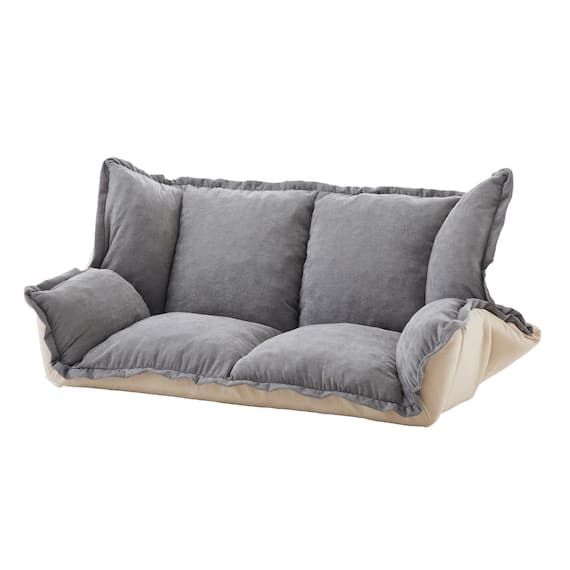 フリル座椅子(ムール 2P ライトグレー) 1枚目画像