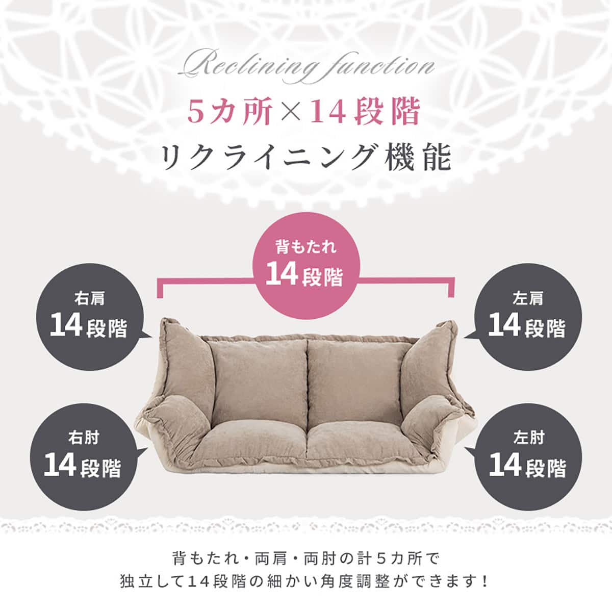 フリル座椅子(ムール 2P ベージュ) | ニトリネット【公式】 家具