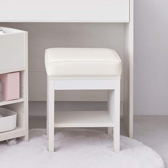 ドレッサー用スツールAM2 (WH) 2枚目画像