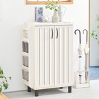 スリット入りシューズボックス スリッパラック付き (幅60cm GBP WH) 1枚目画像