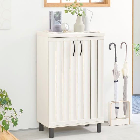 スリット入りシューズボックス (幅60cm GBP WH) 1枚目画像