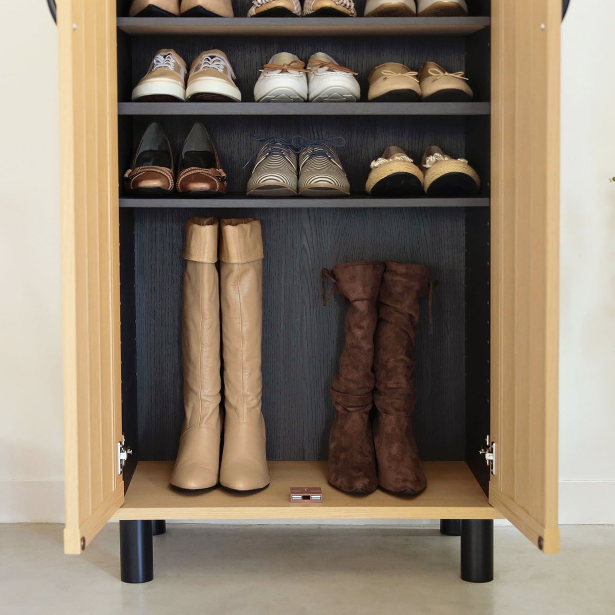 スリット入りシューズボックス スリッパラック付き スリット入りシューズボックス スリッパラック付き (幅60cm GBP NA