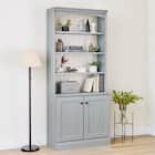 アンティーク風リビングラック ハイタイプ (LMD GY) 1枚目画像