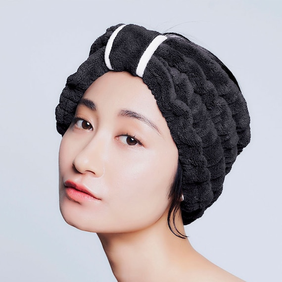 クイックドライヘアターバン ショート(ブラック) 1枚目画像