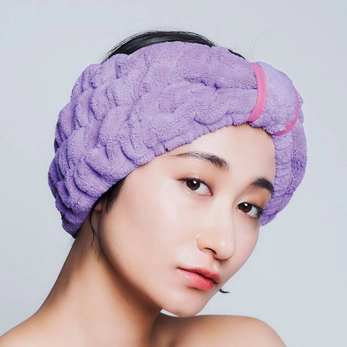 クイックドライヘアターバン ショート(パープル) | ニトリネット【公式