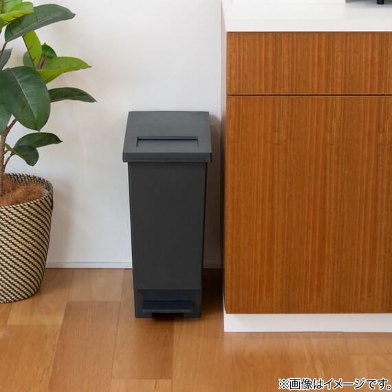 小窓付きスリムペダルペール 30(ブラック) 5枚目画像