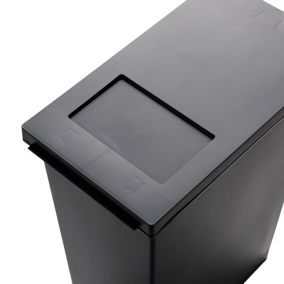 小窓付きスリムペダルペール 30(ブラック) 15枚目画像