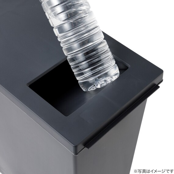 小窓付きスリムペダルペール 30(ブラック) 16枚目画像