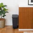 小窓付きスリムペダルペール 20(ブラック) 5枚目画像