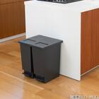 小窓付きスリムペダルペール 20(ブラック) 7枚目画像