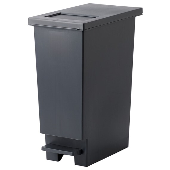 小窓付きスリムペダルペール 20(ブラック) 9枚目画像