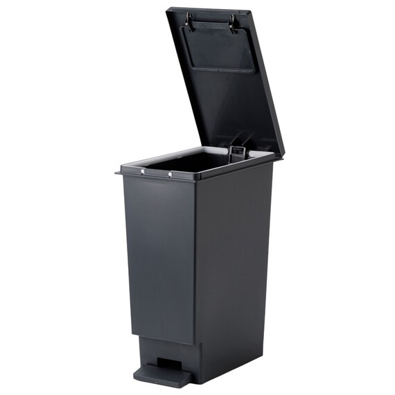 小窓付きスリムペダルペール 20(ブラック) 10枚目画像