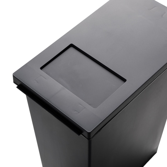 小窓付きスリムペダルペール 20(ブラック) 15枚目画像