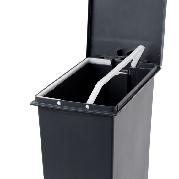 小窓付きスリムペダルペール 20(ブラック) 18枚目画像