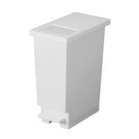 小窓付きスリムペダルペール 20(ホワイト)