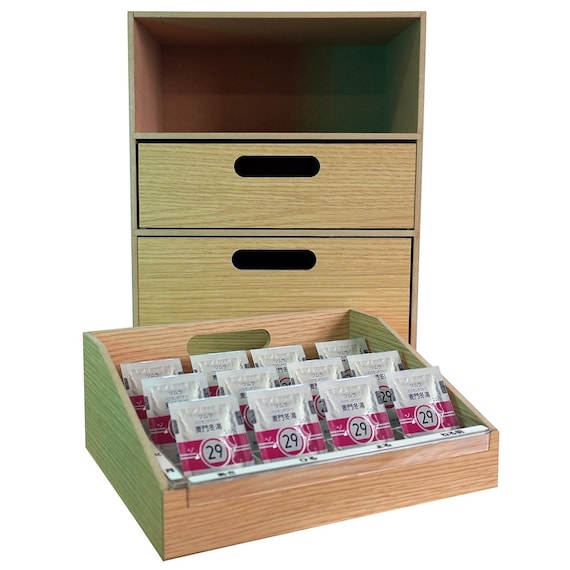 「あさ・ひる・よる・ねる前」お薬ケース1週間&引き出し2段(ナチュラル) 1枚目画像