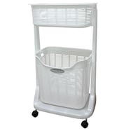 バスケット付きランドリーワゴン(2段)