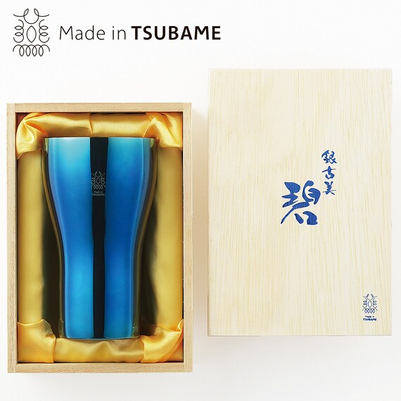 【Made in TSUBAME】18-8ステンレスタンブラー 大 (碧 銀古美) 1枚目画像