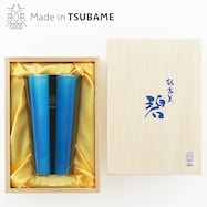 【Made in TSUBAME】18-8ステンレスW構造タンブラー 直線 (碧 銀古美)