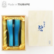 【Made in TSUBAME】18-8ステンレスW構造タンブラー くびれ (碧 銀古美)