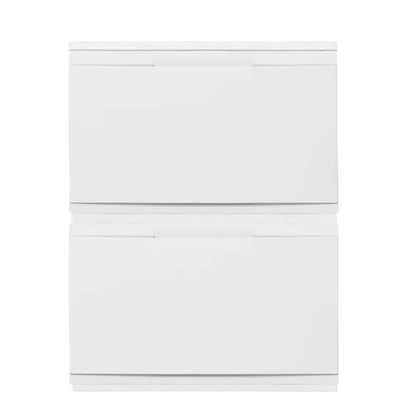 ほこりのはいりにくい組立簡単チェスト(2段 パールホワイト) 9枚目画像