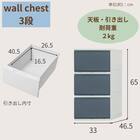 ほこりのはいりにくい組立簡単チェスト(3段 ミントブルー) 2枚目画像
