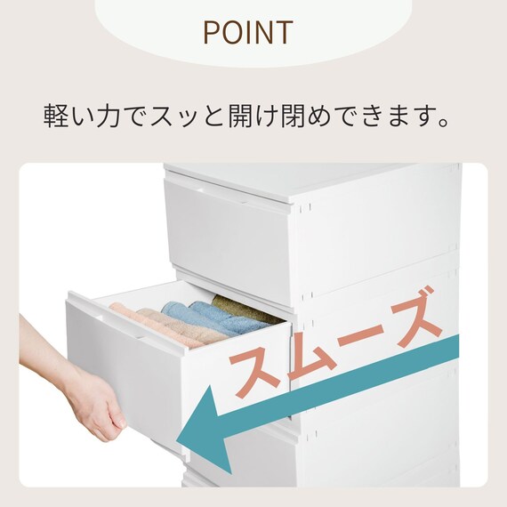 ほこりのはいりにくい組立簡単チェスト(3段 ミントブルー) 6枚目画像