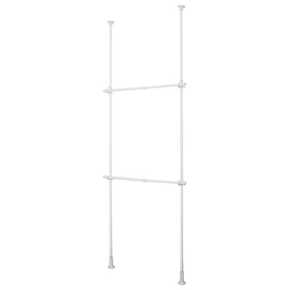 つっぱり強力 2段 ハンガー(ホワイト) 1枚目画像