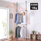 つっぱり強力 2段 ハンガー(ブラック) 3枚目画像