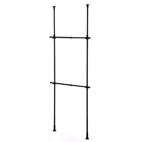 つっぱり強力 2段 ハンガー(ブラック) 7枚目画像