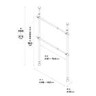 つっぱり 2段 ハンガーラック ワイド(ホワイト) 2枚目画像