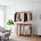 つっぱり 2段 ハンガーラック ワイド(ホワイト) 7枚目画像