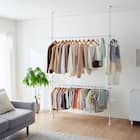 つっぱり 2段 ハンガーラック ワイド(ホワイト) 8枚目画像