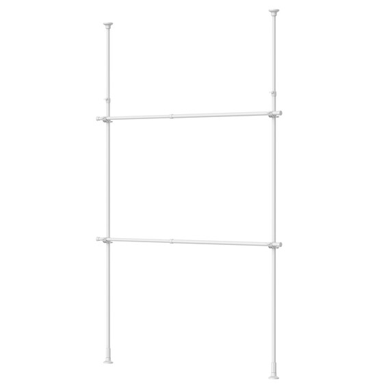 つっぱり 2段 ハンガーラック ワイド(ホワイト) 9枚目画像
