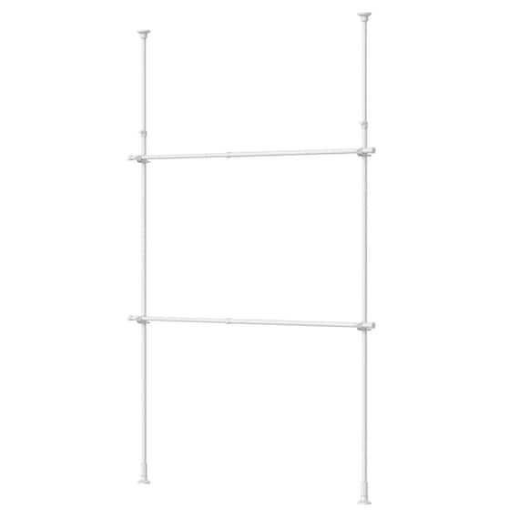 つっぱり 2段 ハンガーラック ワイド(ホワイト) 9枚目画像