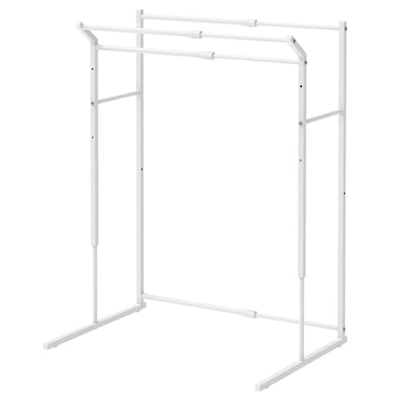 縦横伸縮 クローゼット ハンガーラック3連(ホワイト) 1枚目画像
