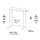 縦横伸縮 クローゼット ハンガーラック3連(ホワイト) 2枚目画像