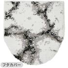 【3点セット】大理石調 トイレマット+O･U型＆洗浄･暖房型兼用トイレフタカバー+トイレスリッパ(マーブル WH) 7枚目画像