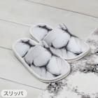 【4点セット】大理石調 トイレマット+O・U型&洗浄・暖房型兼用トイレフタカバー+トイレスリッパ+ペーパーホルダーカバー(マーブル WH) 9枚目画像