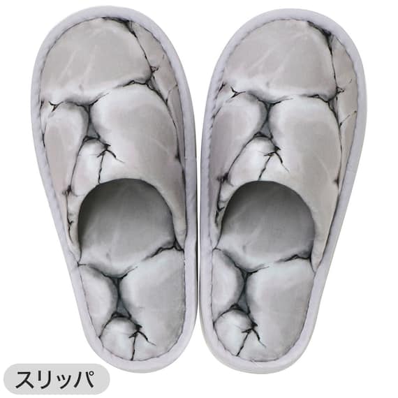 【4点セット】大理石調 トイレマット+O・U型&洗浄・暖房型兼用トイレフタカバー+トイレスリッパ+ペーパーホルダーカバー(マーブル WH) 10枚目画像